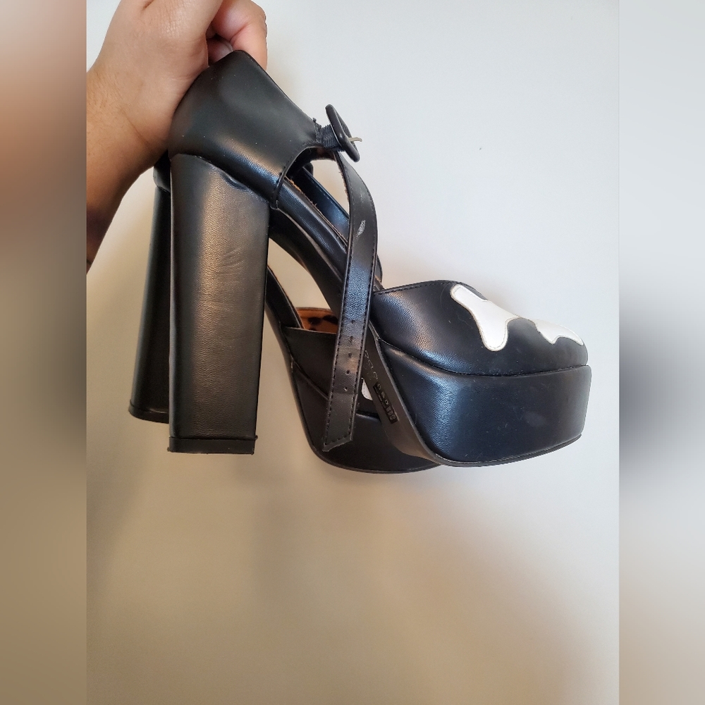 Hey You Guys Platform Cross Bones Ankle Strap Shoe
